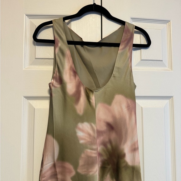 Dynamite Green and Purple Floral Midi Dress - Picture 3 of 4